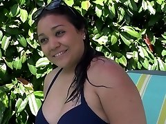 Thick Spanish Mom Penetrate Rigid Near Outdoor Pool 