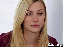 Casting Couch-X Blonde cheerleader shows off 