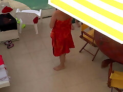 My wife loves the beach with her friend's stepson and has sex