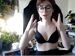 Geeky school girl pert tits nipples big fat cubby cameltoe pussy