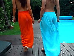 Adult Movie Stars Irina and Angelica swimming together