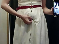 Hairy pussy in department shop.