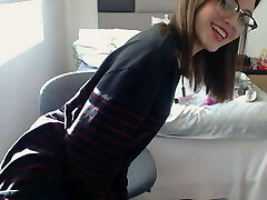 Innocent otaku girl just started as a webcam model
