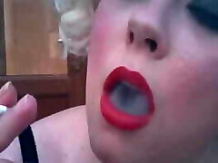 Blonde BBW Tina Snua Smokes A 120 Cigarette In Retro Underwear
