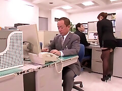 Asian Office Slut With Huge Natural Orbs Fucks Office