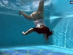Puzan Bruhova monstrous teenie in the pool