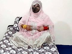 Beautiful Pakistani Bride With Thick Boobies Fucking Pussy By Dildo in Wedding Dress