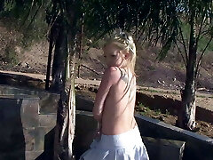 hot American blond teen (18+) with small tits gets her backdoor unloaded by big white rod
