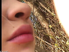 bashful girl has a great time outdoors