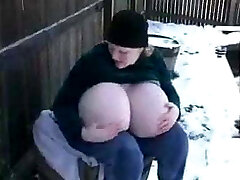 Keisha Evans Jiggling her giant fake boobs