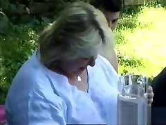 Crazy grandma sucking man meat