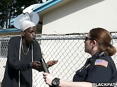 Two bitchy police officers take advantage over black scofflaw Two bitchy police officers take advantage over black scofflaw