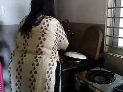 The Owner Torn Up The Maid While She Was Washing The Dishes In The Kitchen