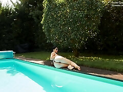 Perfect Latina babe by the pool and inside Perfect Latina babe by the pool and inside