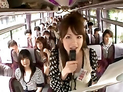 Naughty Asian girls have hot bus tour