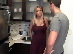 Sexy MOM with big boobs sucks ginormous dick and gets facial