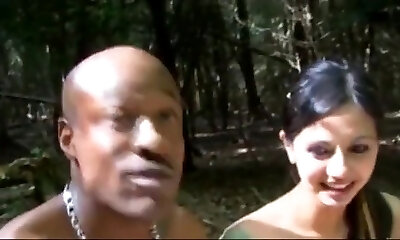 Indian jain Girl humping blackman in forest