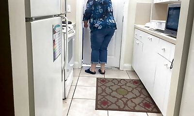 Hot horny sexy BBW cuckold wife fucks plumber doggystyle & missionary as salary for work done