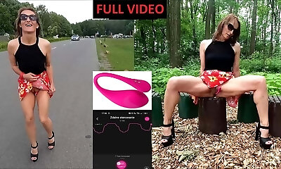 Public showcasing and urinating in the Park with a Remote Vibrator