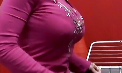 Mature platinum-blonde babe with huge boobs saduced this young stud Mature platinum-blonde babe with huge boobs saduced this young stud