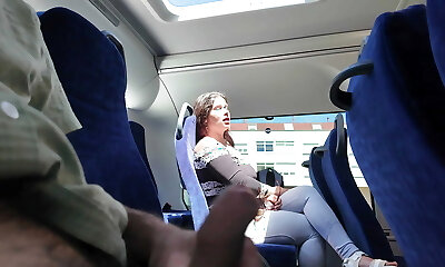 Exhibitionist seduces MILF to Suck & Jerk his Dick in Bus until He Ejaculates