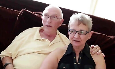 Grandmother and grandpa with boy Grandmother and grandpa with boy