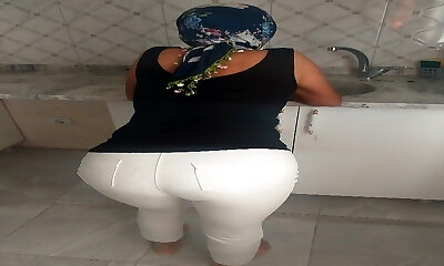 Turkish woman in white tights, skinny stockings, hijab Turkish woman in white tights, skinny stockings, hijab