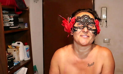 First-ever time for Elisabetta, a mature Italian exhibitionist