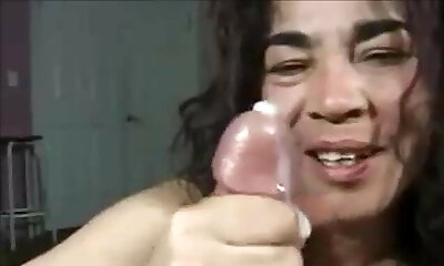 Ugly but sexy mature suking a big geyser of cum out (mix)