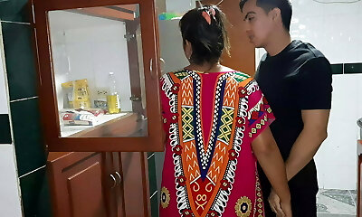 My stepmom gives me a bj in the kitchen My stepmom gives me a bj in the kitchen