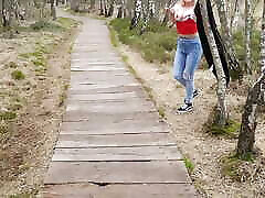 Risky bosy shot In The Woods With Blonde Babe! REAL OUTDOOR! Litclit69