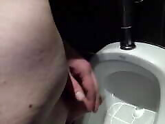 Quick piss at urinal in australian acter cinema. Naked and completely shaved. Slowmotion included 026 Tobi00815 00815