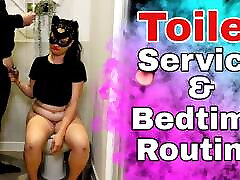 Femdom Toilet Slave Training Bedtime Routine Bondage BDSM hotel servent women Real Amateur Couple Milf Stepmom