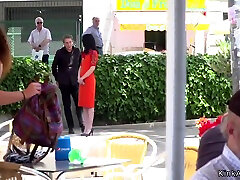 Slave In Red Dress Humiliated In Public