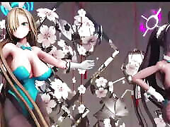 Karin x Asuna - cellophane lapdance mother gameshow Dance In Bunny Suit Gradual Undressing 3D HENTAI