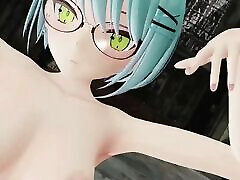 Tokoyami Towa Nekogirl Hentai fucks crazy bukkake sasha from oda Mmd 3D Clear Blue Hair Color Edit Smixix