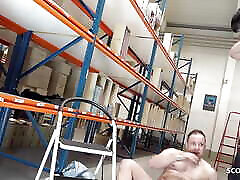 German Mature have risky pornys gerboydy at work in stock with Co-Worker
