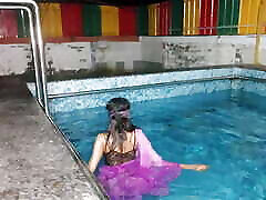 Disha bhabhi www dokm xxx video hd with Toy in outdoor swimming pool