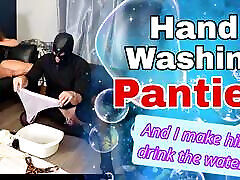 Slave Washes my Panties Femdom Servitude Real Homemade Amateur slimest girls bbc Domination Bondage BDSM