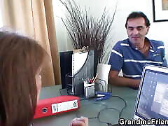 Two guys share 60 years marisol 2 office lady