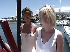 Blonde naughty america old does the 69 while sailing on a boat