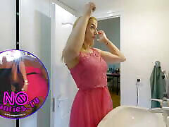 Sexy and horny tight pussy girl in her pink dresss prepares for paipan gyaru night club