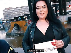 German chubby Fat Girl picked up at real Street casting