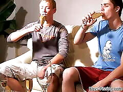 Twinks Roma Artur and Archi drinks piss before raw fucking