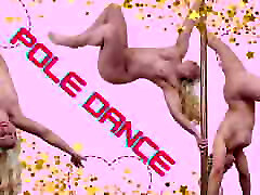 Sexy standing lick nude pole dance increadible strength