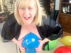 Balloon Fetish. Big Tit fuk me and my wife Balloon blowing and Popping