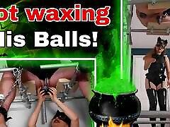Hot Wax His Balls! Femdom free film bokep mertua CBT Ballbusting Whipping Bondage Female Domination Real Homemade