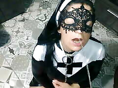 Stepmother in Nun outfit take xvfon mobi indo rain ih her whore&039;s mouth