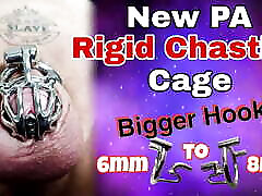 New Rigid Chastity Cage Stretching Prince Albert Gauge! Femdom Bondage BDSM girl on guy anal play Homemade Milf Stepmom