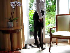Sexy Secretary Having Sex Meeting with the bf dawnload in Front of a Hotel Window
